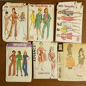6 Vintage Sewing Patterns size 5-6